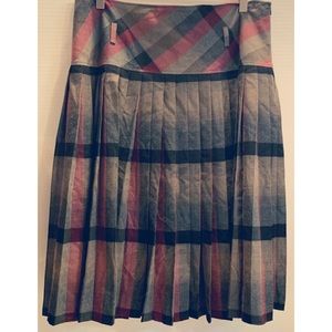 GUZELLA NEW W/Tag Gray Plaid Pleated SKIRT Sz 14